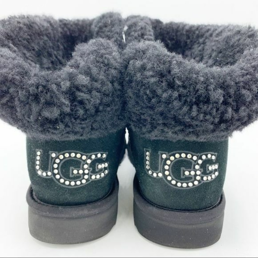 UGG WOMEN'S CLASSIC Short Black BLING MINI CRYSTAL 7